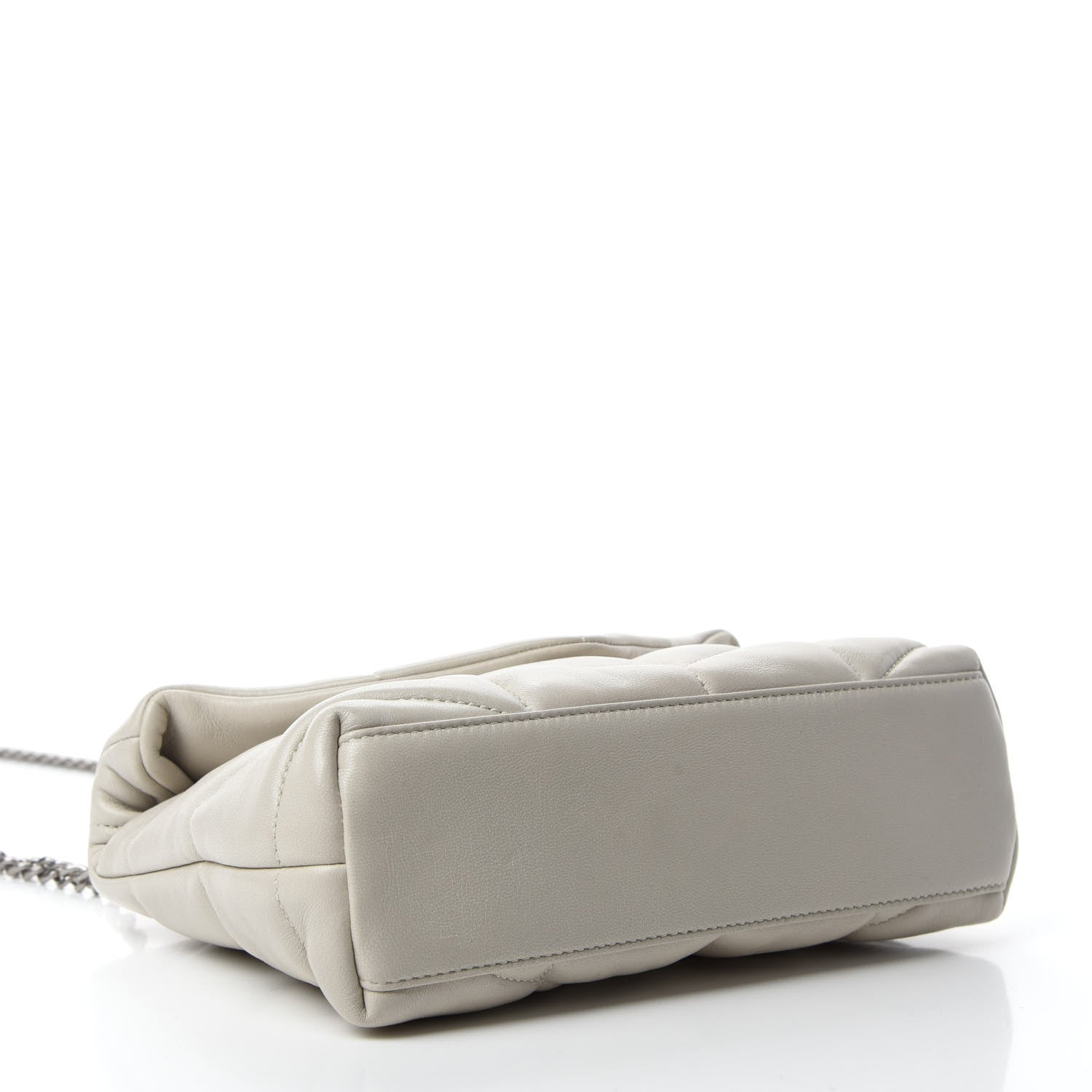 Saint Laurent Lambskin Quilted Toy Loulou Puffer Monogram Chain Satchel Crema Soft 4 of 13