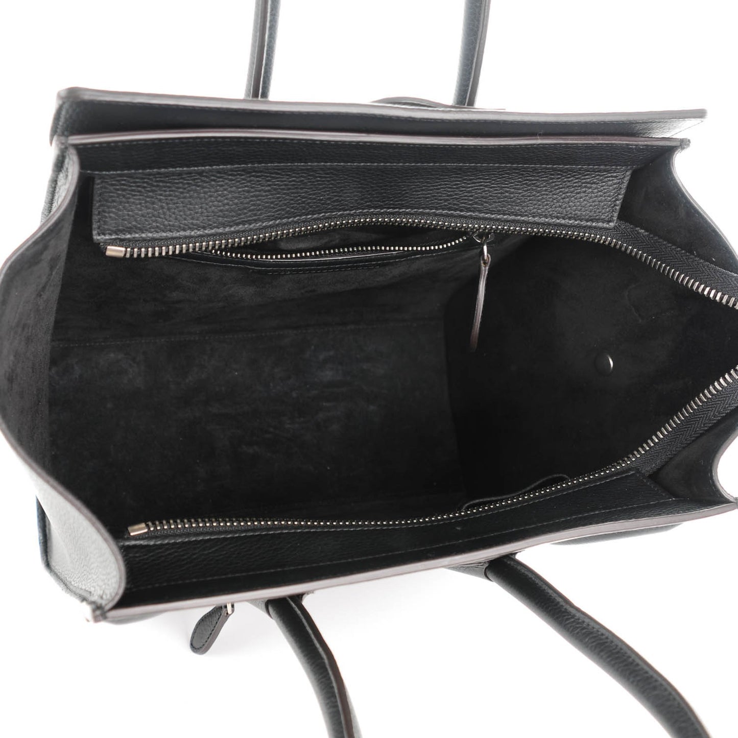 Drummed Calfskin Micro Luggage Black