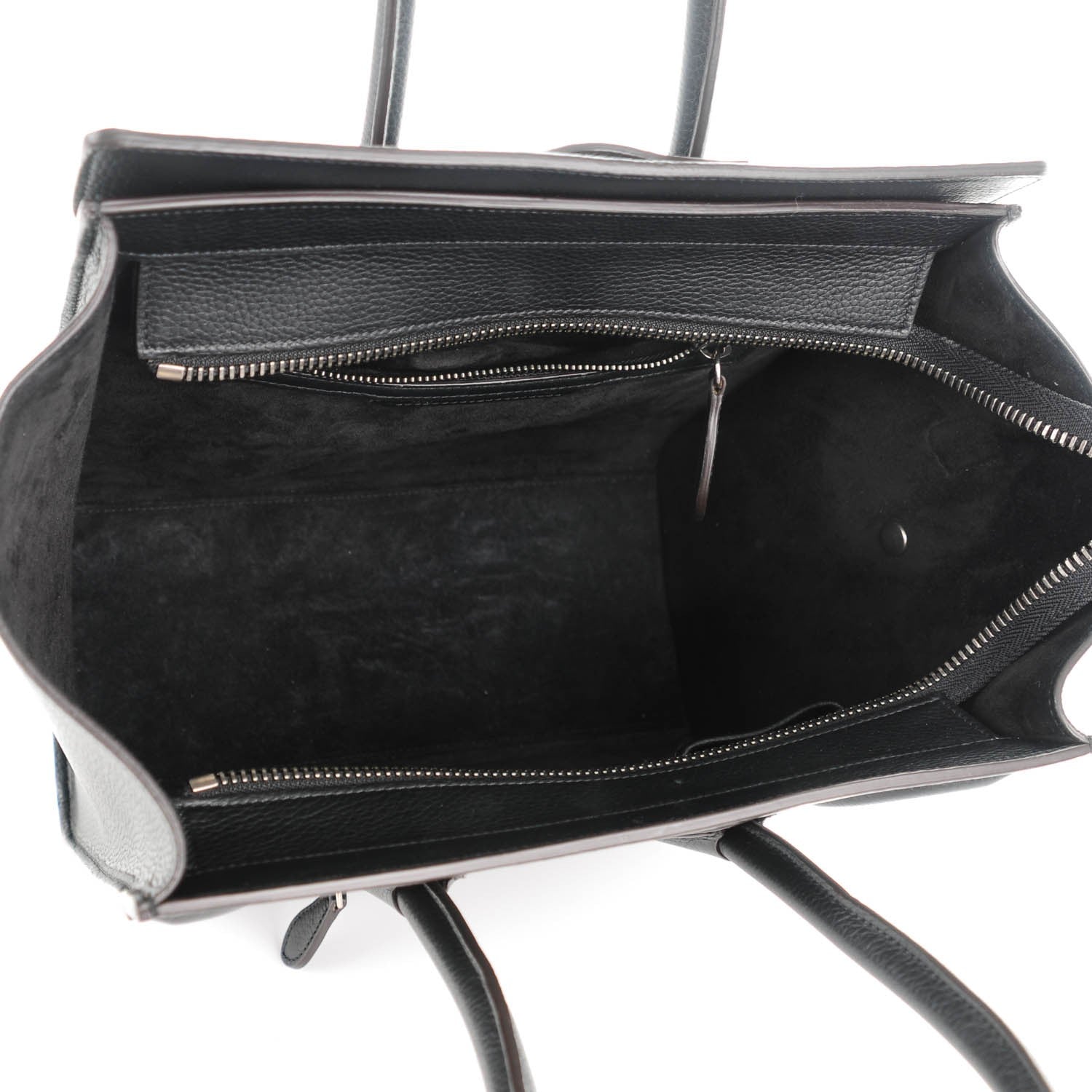 Celine Drummed Calfskin Micro Luggage Black 5 of 7