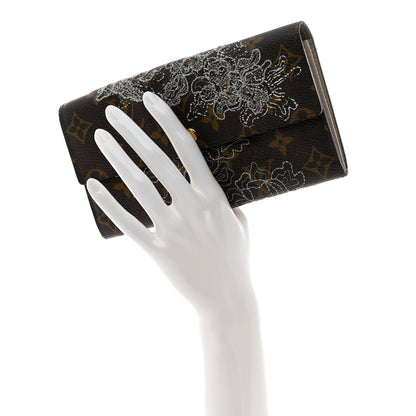 Louis Vuitton Monogram Dentelle Sarah Wallet Silver 2 of 14