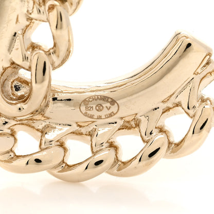Chanel Crystal Chain CC Brooch Gold 4 of 5