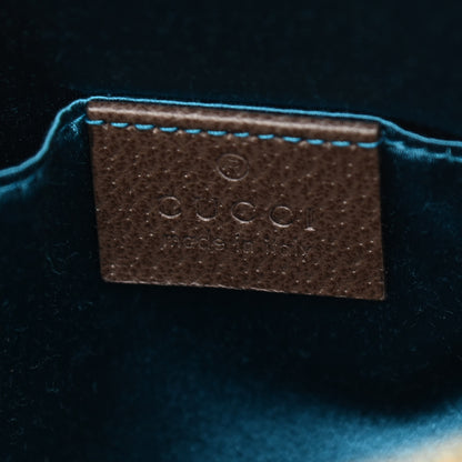 Gucci GG Supreme Monogram Textured Dollar Calfskin Web Small Ophidia Dome Shoulder Bag Beige Ebony New Acero 6 of 10