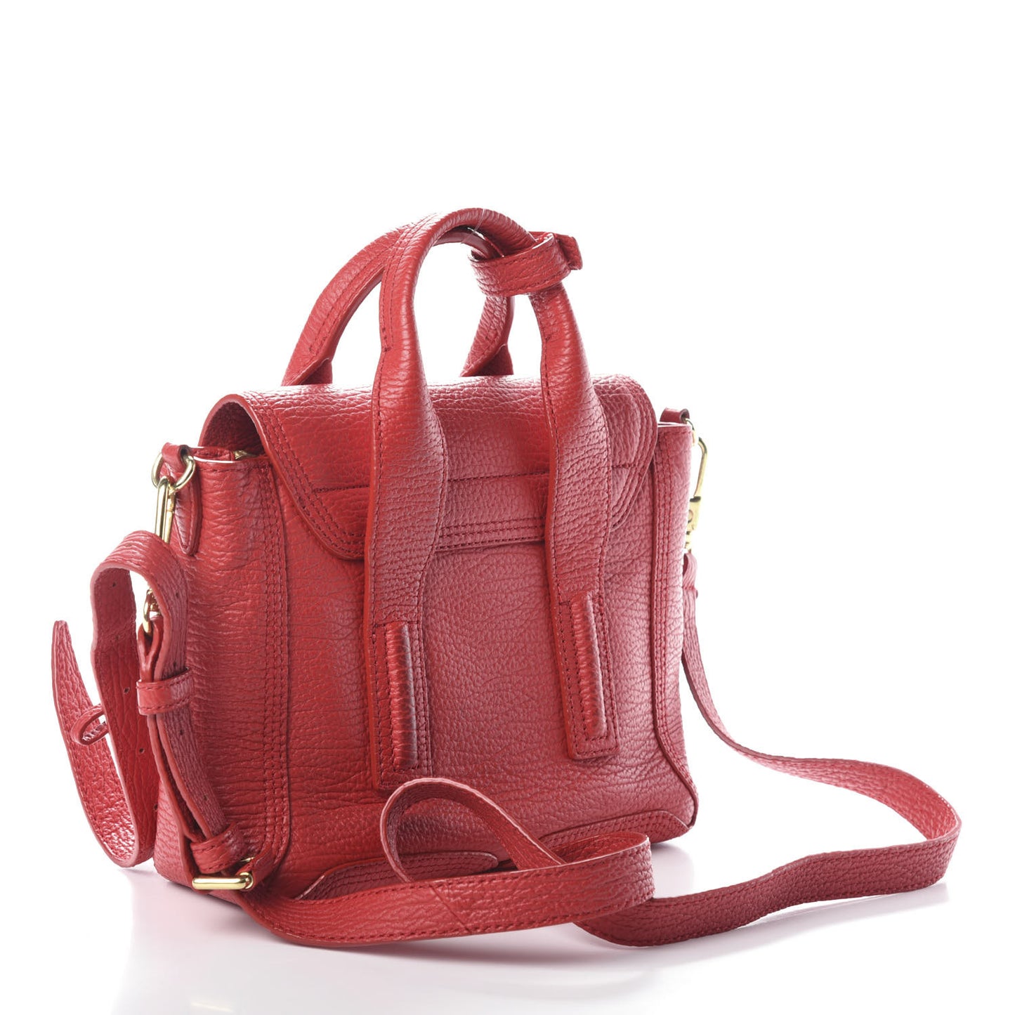3.1 Textured Calfskin Mini Pashli Satchel Red