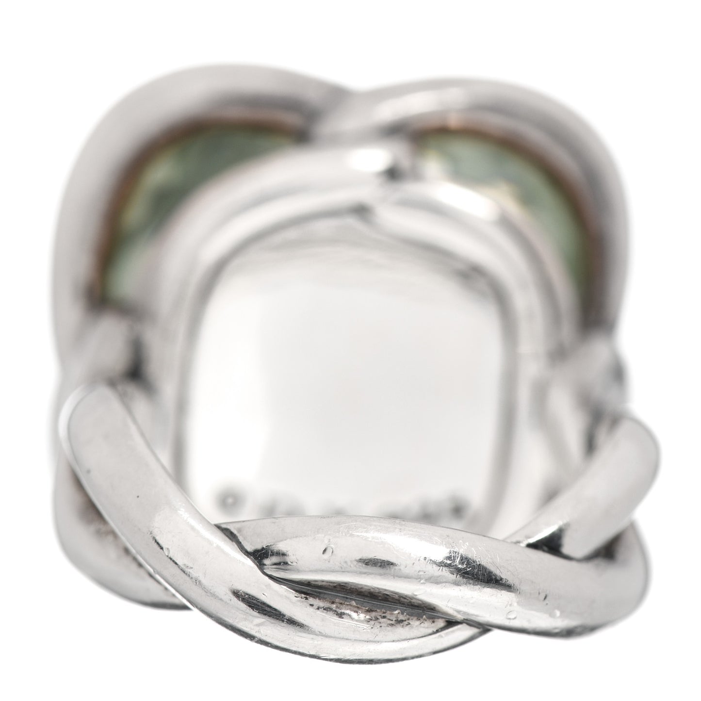 Sterling Silver Prasiolite 20mm Continuance Ring 52 6