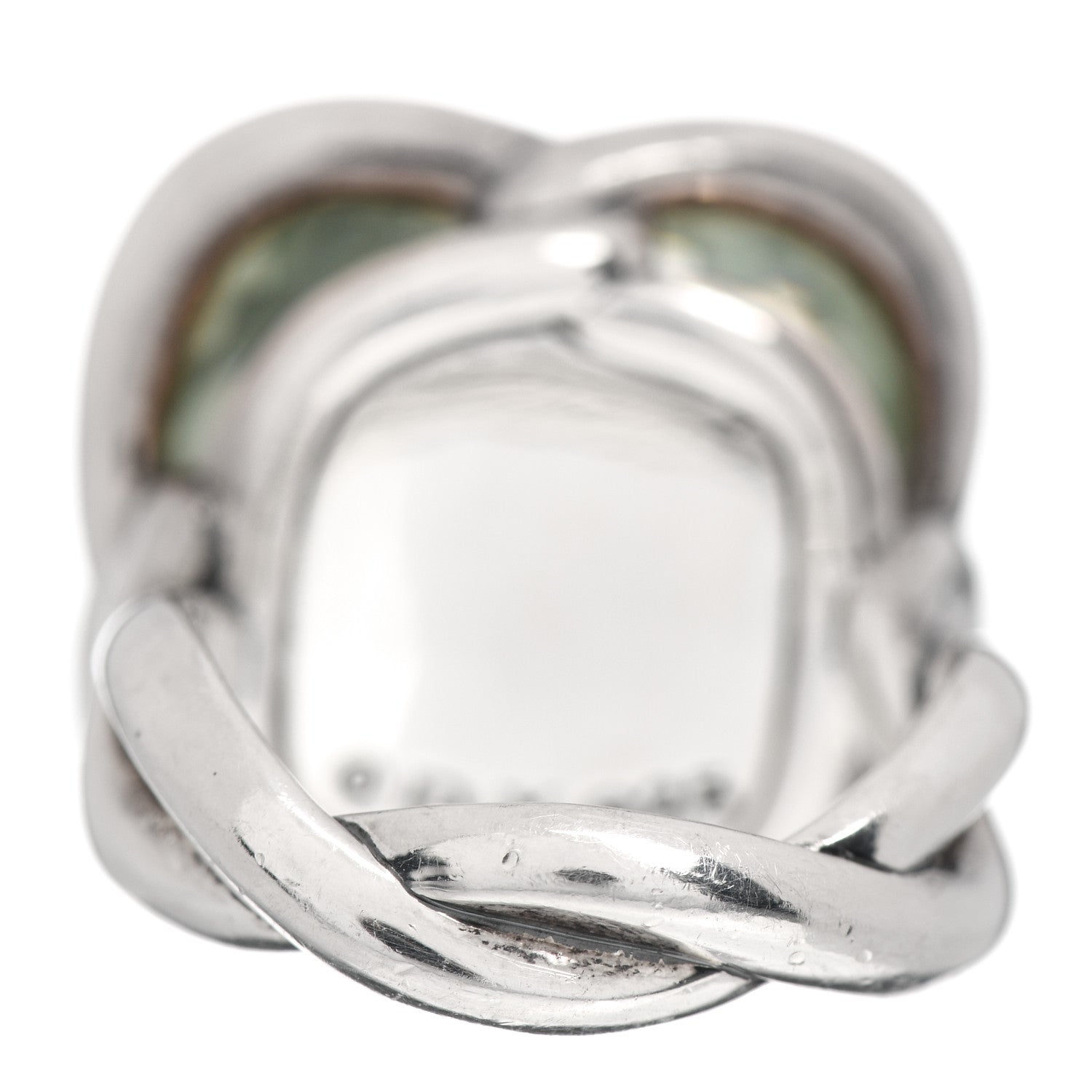 David Yurman Sterling Silver Prasiolite 20mm Continuance Ring 52 6 4 of 5