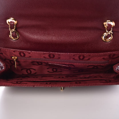 Chanel Caviar Square Stitched Medium Flap Burgundy 6 of 8