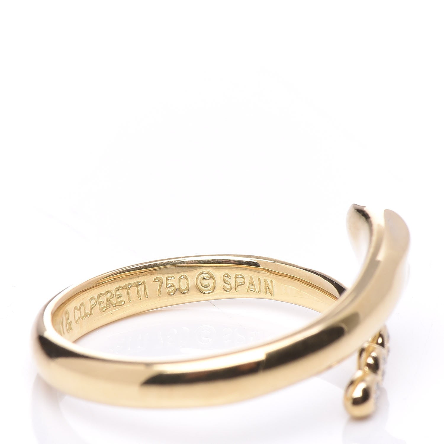 Tiffany 18K Yellow Gold Diamond Elsa Peretti Serpent Ring 49 5 6 of 6