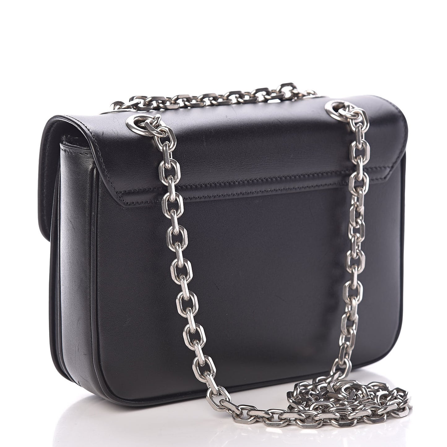 Shiny Calfskin Small C Bag Black