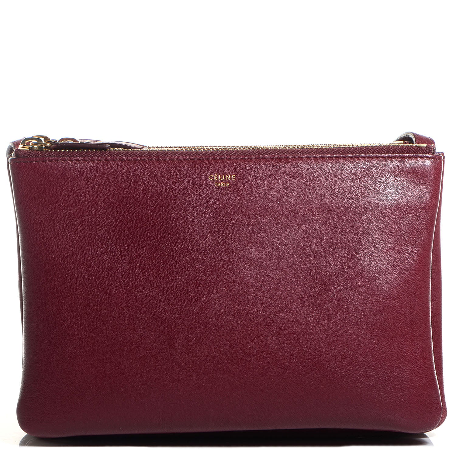 Celine Lambskin Small Trio Crossbody Bag Burgundy 1 of 7