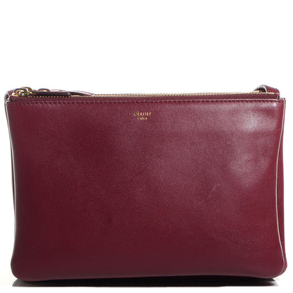 Celine Lambskin Small Trio Crossbody Bag Burgundy 1 of 7