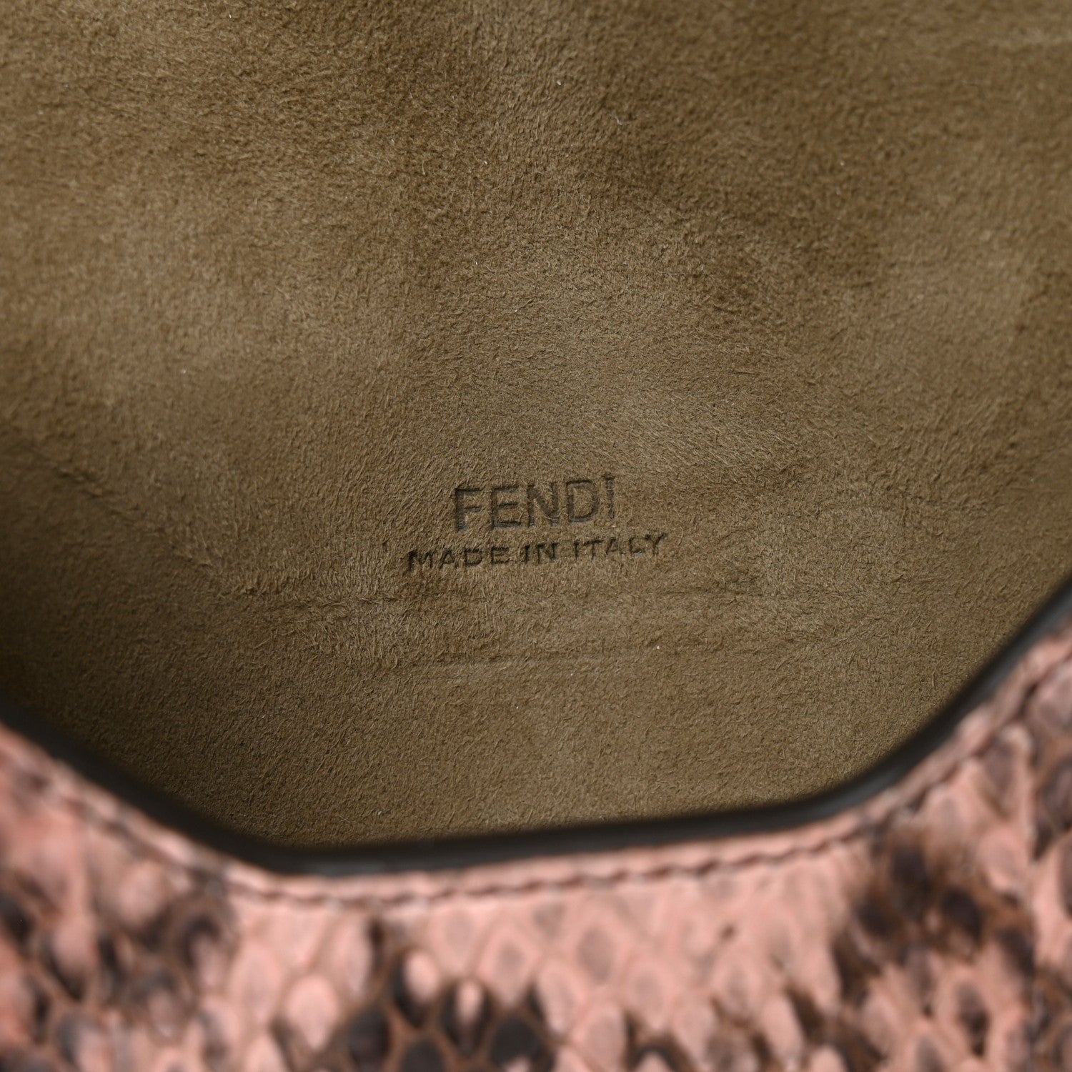 Fendi Snakeskin F is Fendi Medium Flat Envelope Pouch Rose Oro 6 of 8
