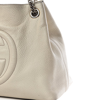 Gucci Pebbled Calfskin Medium Soho Chain Shoulder Bag Off White 15 of 16