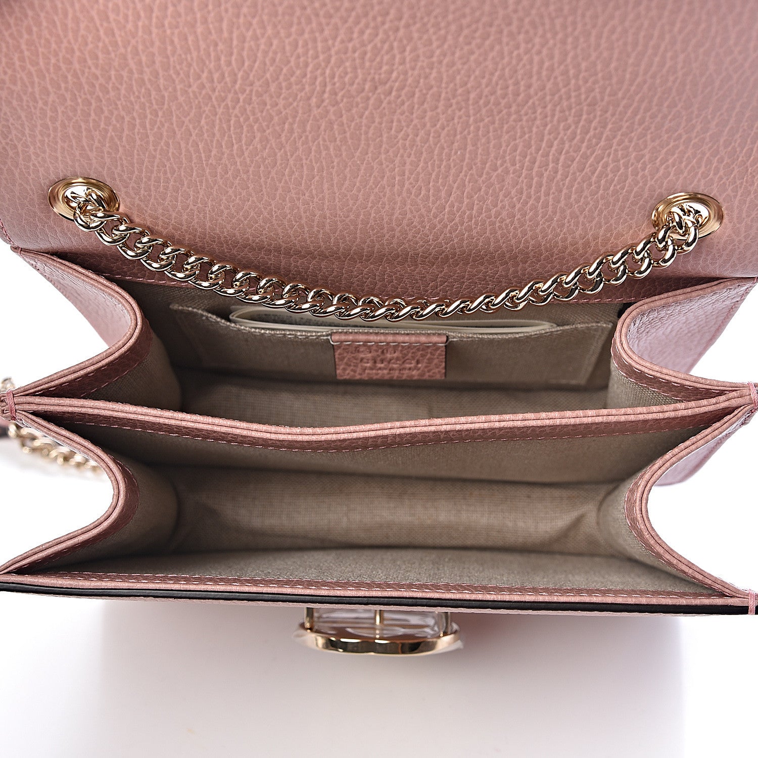 Gucci Dollar Calfskin Small Interlocking G Shoulder Bag Soft Pink 5 of 10