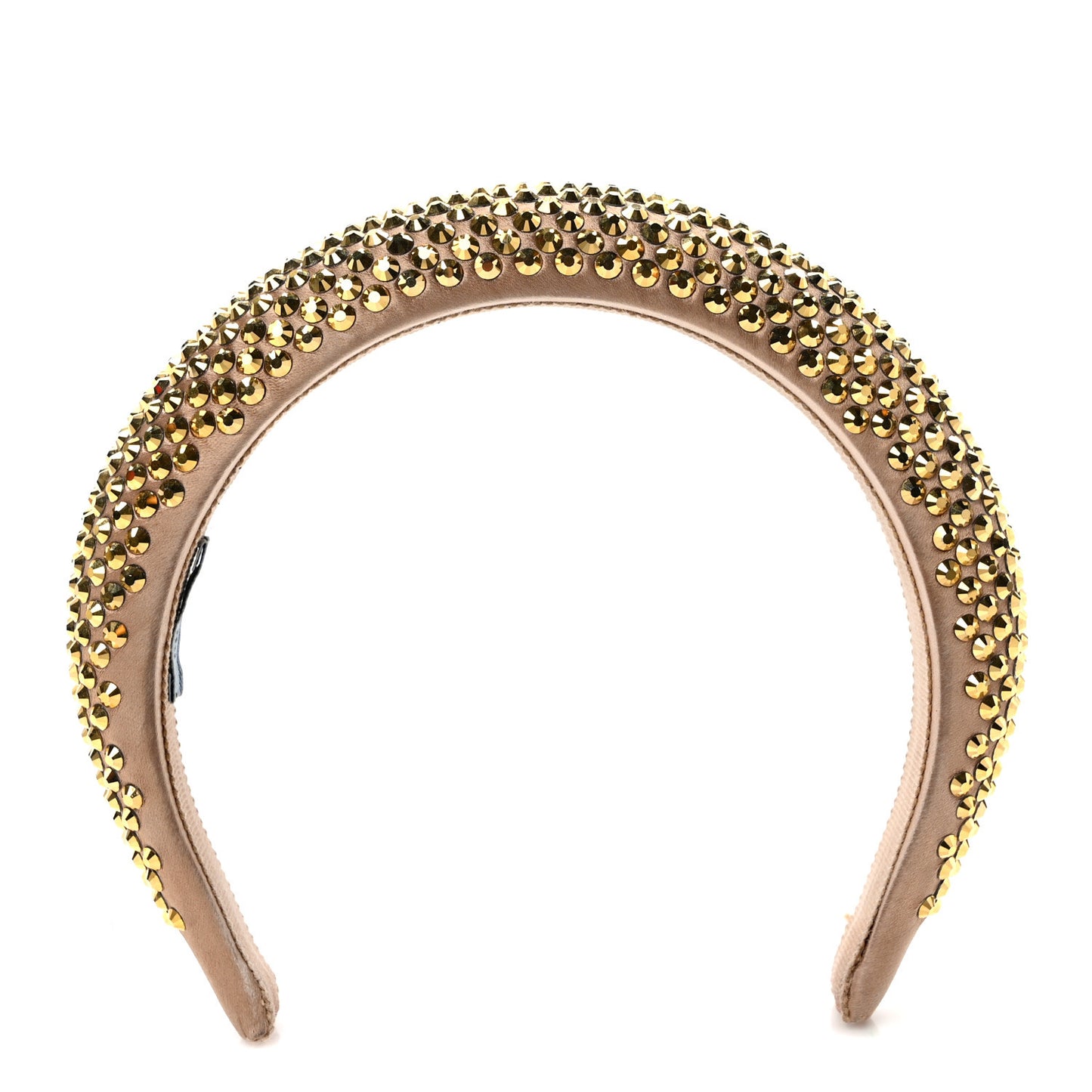 Satin Crystal Embellished Headband Platino