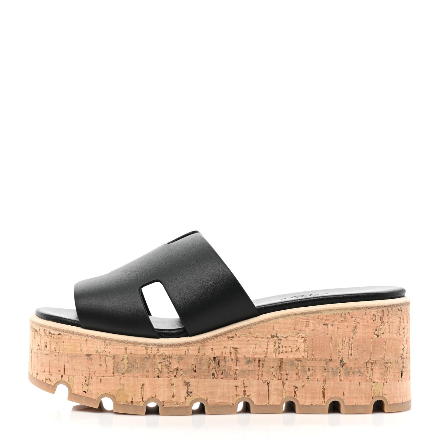 Calfskin Cork Eze 30 Sandals 35 Black