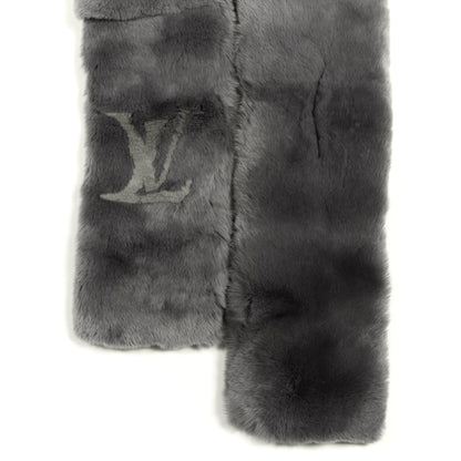 Louis Vuitton Rabbit Fur Echarpe Rex Stole Gray 3 of 4