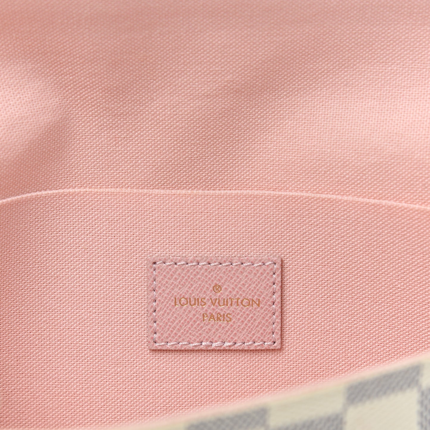 Damier Azur Pochette Felicie Chain Wallet Rose Ballerine