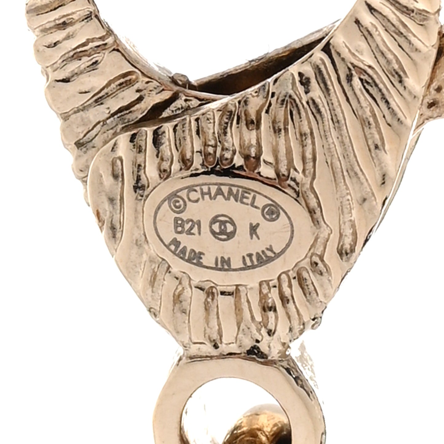 Pearl Crystal Lambskin CC Choker Gold Black