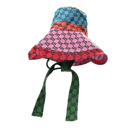 Gucci Monogram Multicolor Wide Brim Hat M Pink Multicolor 1 of 8