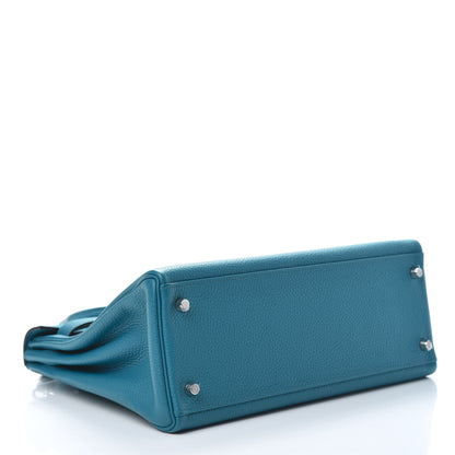 Hermes Togo Kelly Retourne 32 Bleu Izmir 4 of 13