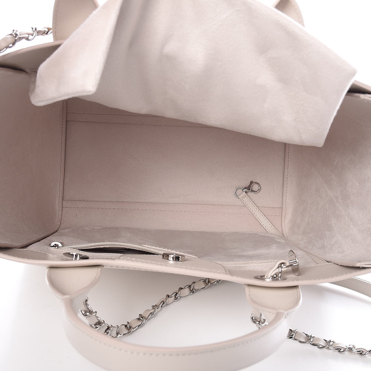 Caviar Small Studded Deauville Tote Ivory