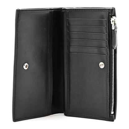 Prada Vitello Daino Triangle Continental Zip Wallet  Black 5 of 7