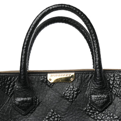 Burberry Heritage Grain Check Embossed Medium Dewsbury Tote Black 9 of 9
