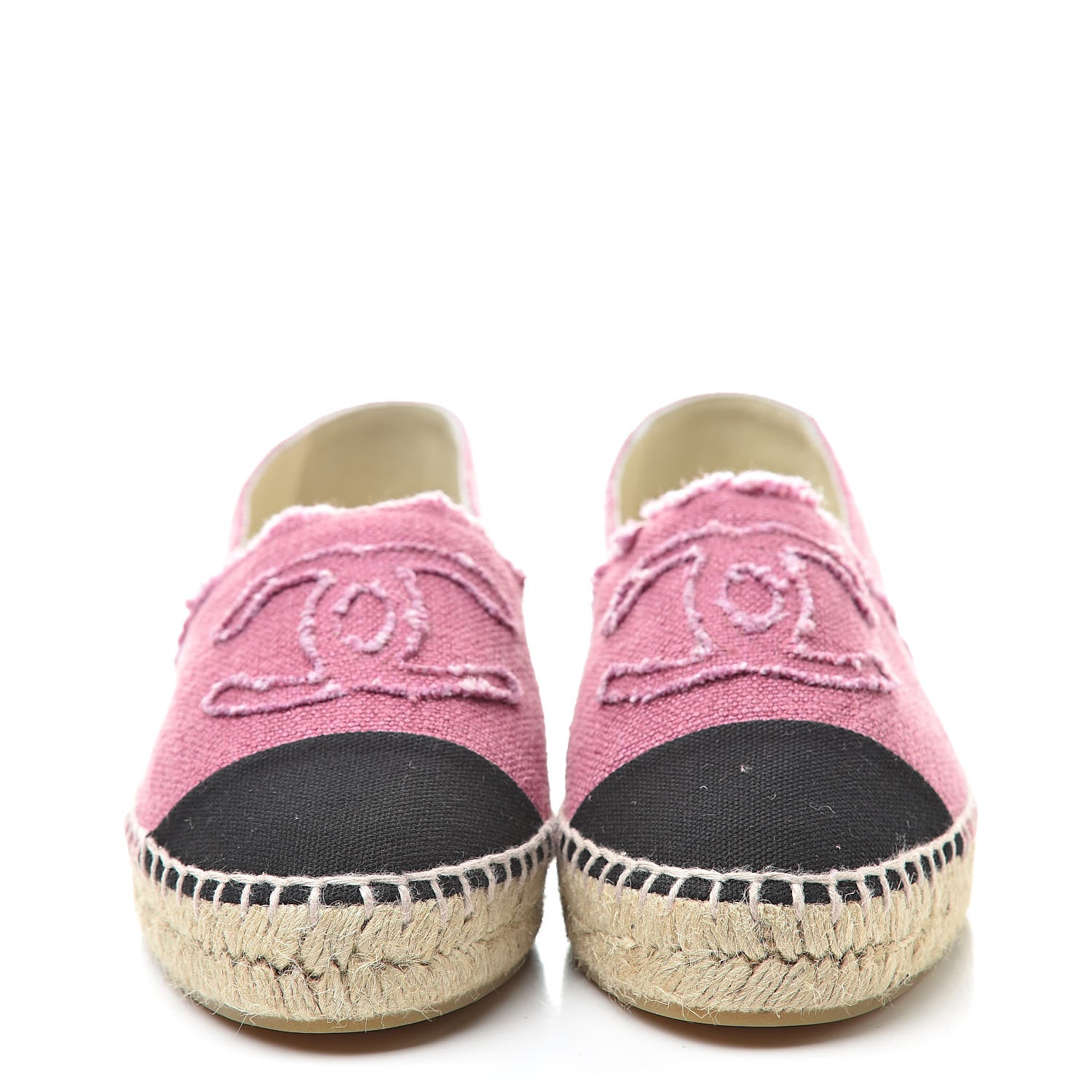 Balenciaga CHANEL Linen CC Espadrilles 37 Pink Black 2 of 9
