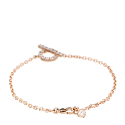 Hermes 18K Rose Gold Diamond Finesse Bracelet XS 2 of 4