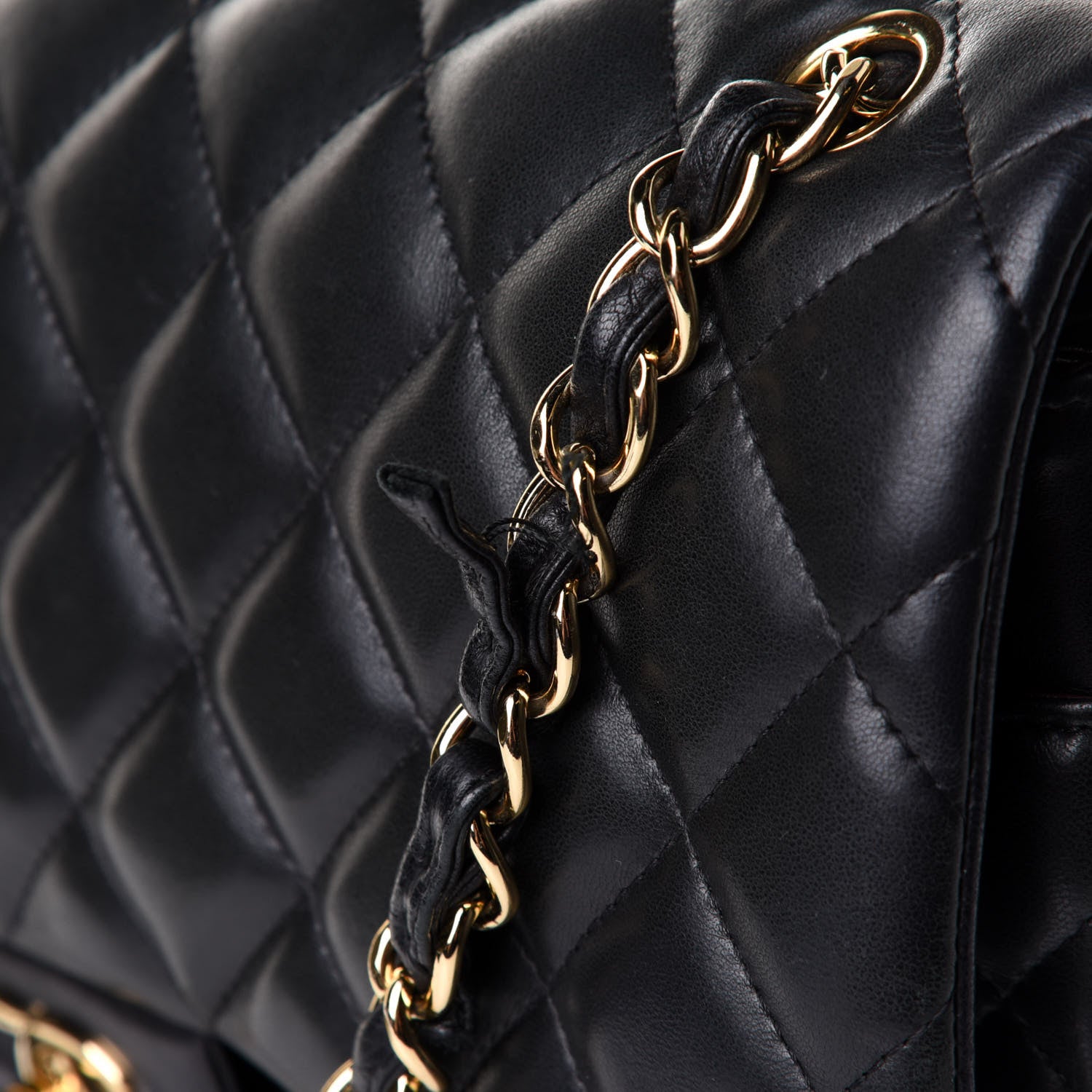 Chanel Lambskin Quilted Jumbo Double Flap Black 9 of 12