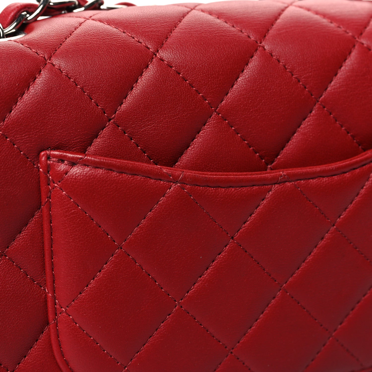Chanel Lambskin Quilted Mini Rectangular Flap Red 13 of 13