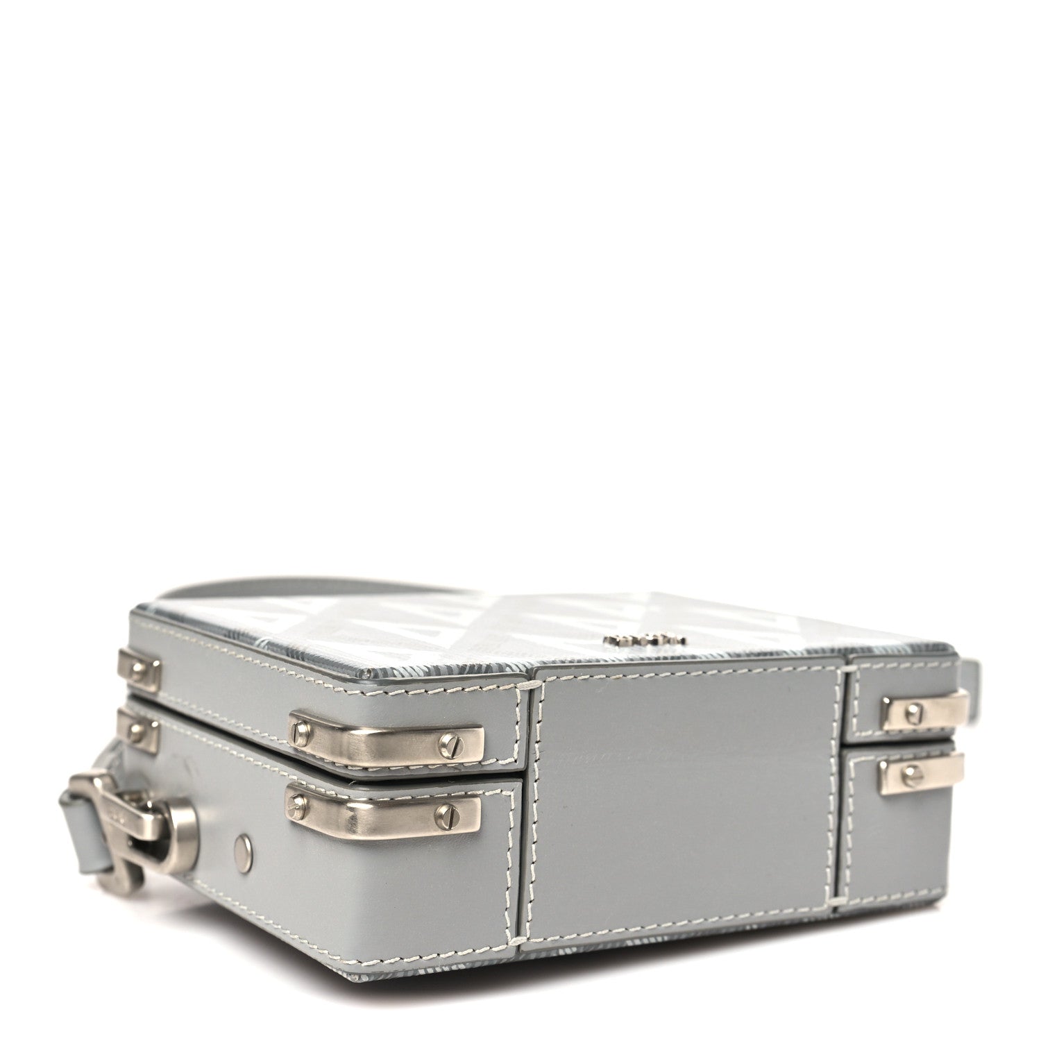 Christian Dior Coated Canvas CD Diamond Lock Mini Case Gray