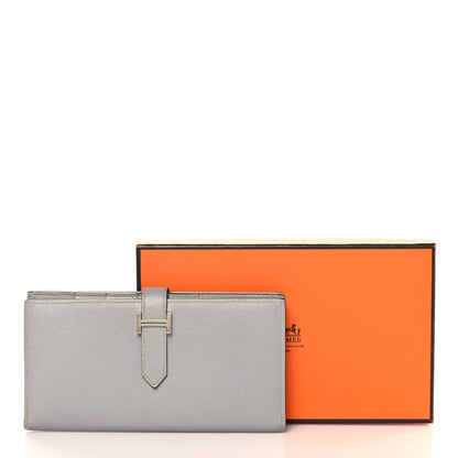 Hermes Epsom Bearn Gusset Wallet Bleu Lin 9 of 9