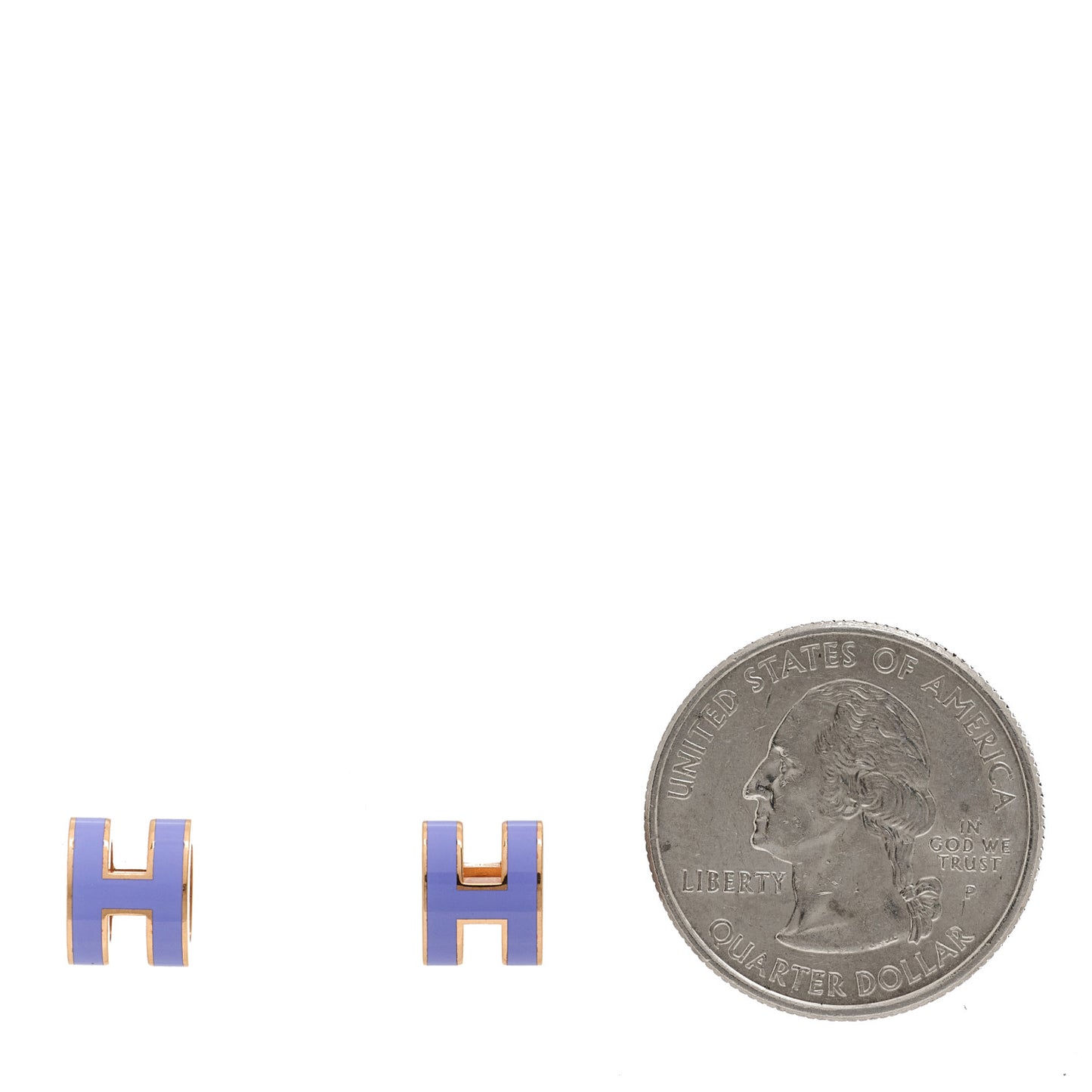 Rose Gold Lacquered Mini Pop H Earrings Lilac