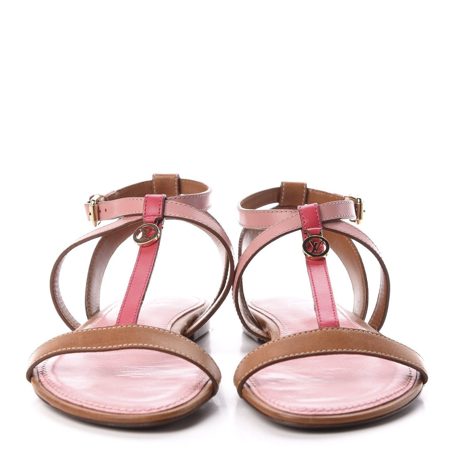 Calfskin Farenheit Flat Sandals 36 Pink