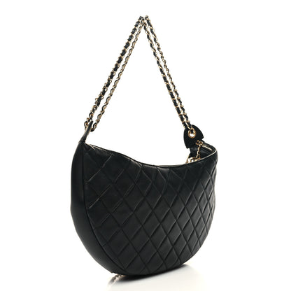 Chanel Lambskin Quilted All About Chains Hobo Black 3 of 10