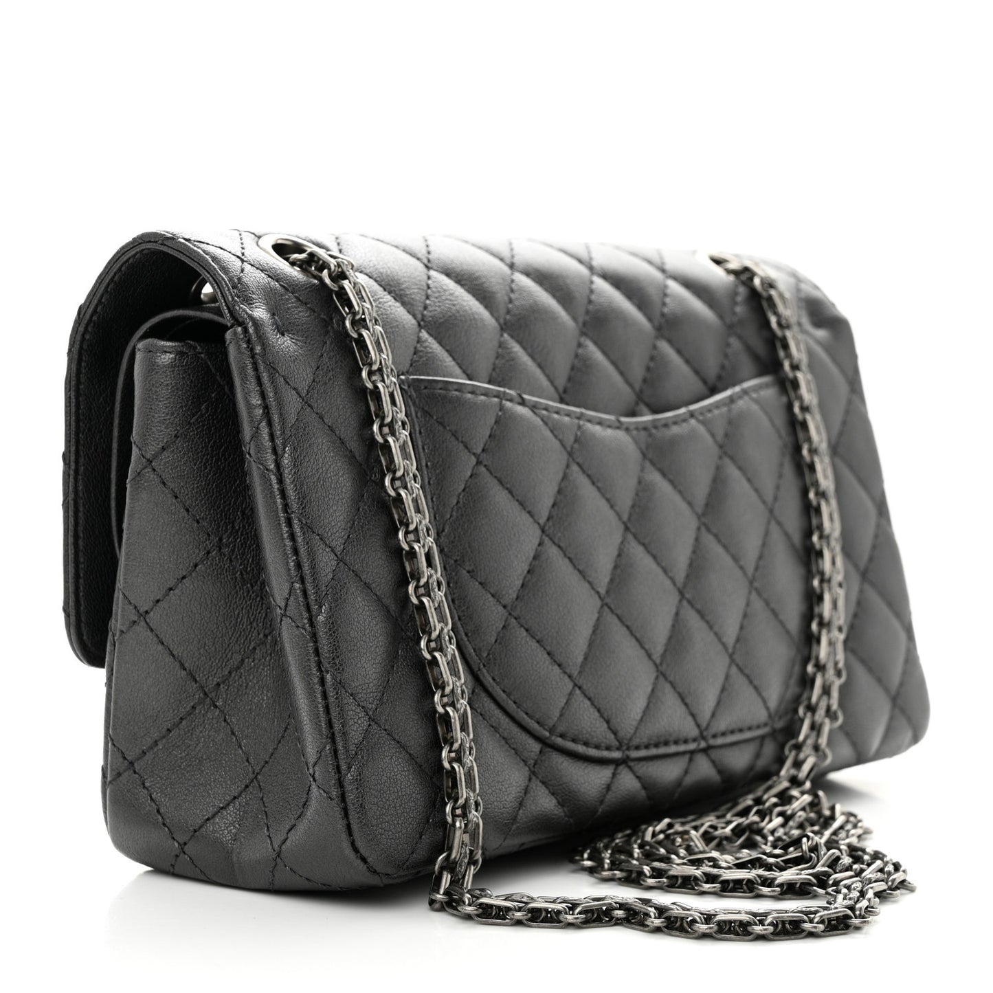 Metallic Sheepskin Quilted 2.55 Reissue 225 Flap Charcoal