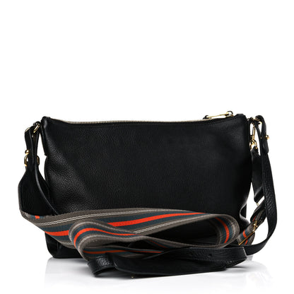 Prada Vitello Daino Zippered Shoulder Bag Black 2 of 11