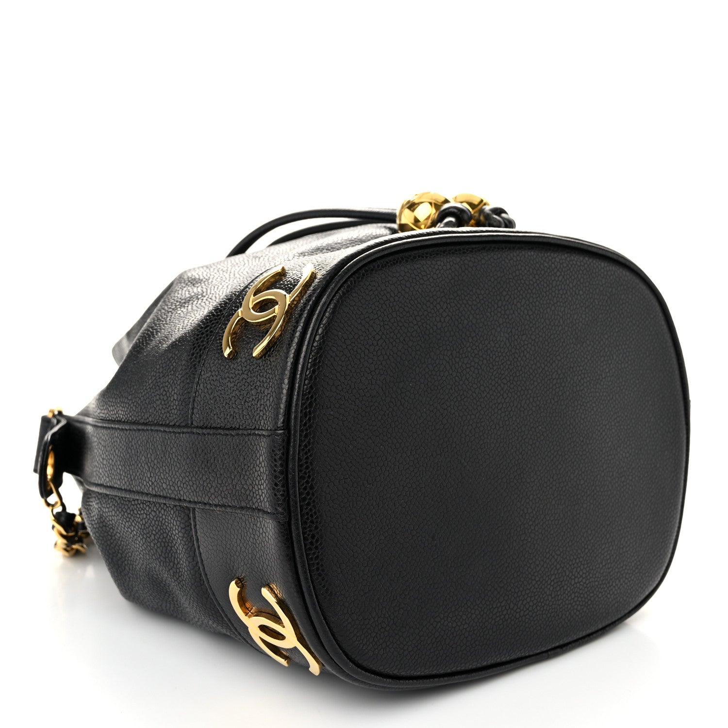 Chanel Caviar CC Drawstring Shoulder Bag Black 4 of 10