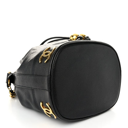 Chanel Caviar CC Drawstring Shoulder Bag Black 4 of 10