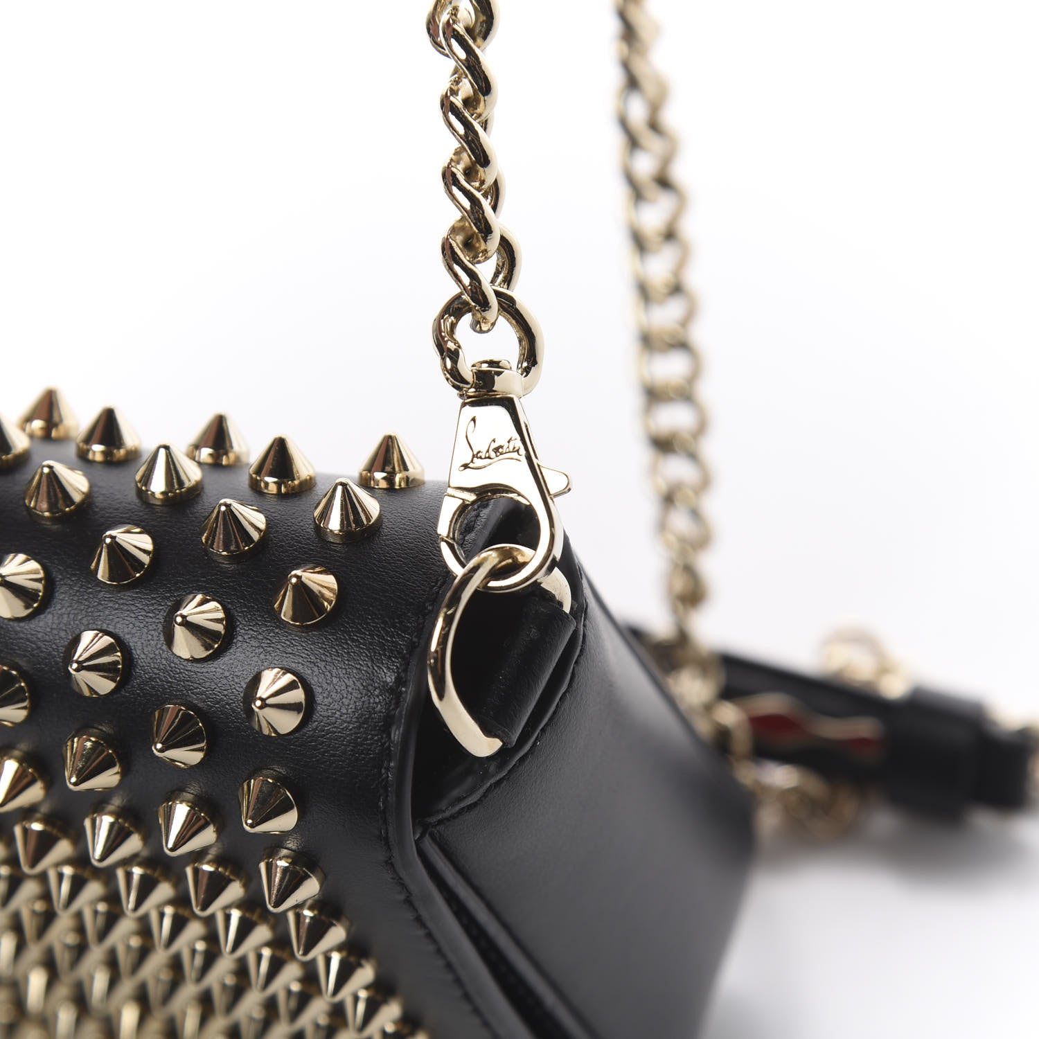 Christian Louboutin Calfskin Spiked Zoompouch Crossbody Black 8 of 12