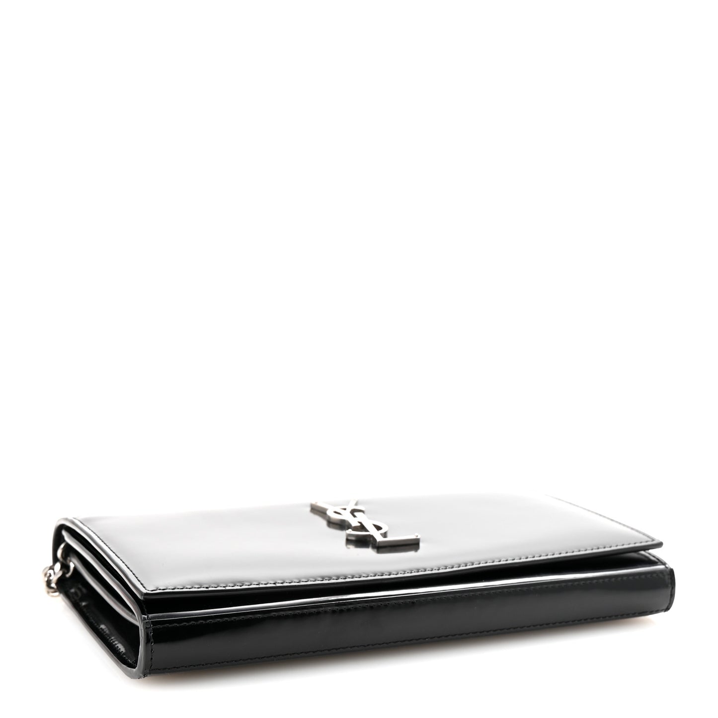 Glazed Calfskin Cassandre Wallet On Chain WOC Black