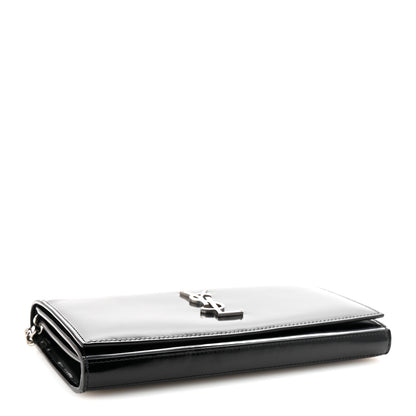 Saint Laurent Glazed Calfskin Cassandre Wallet On Chain WOC Black 4 of 9