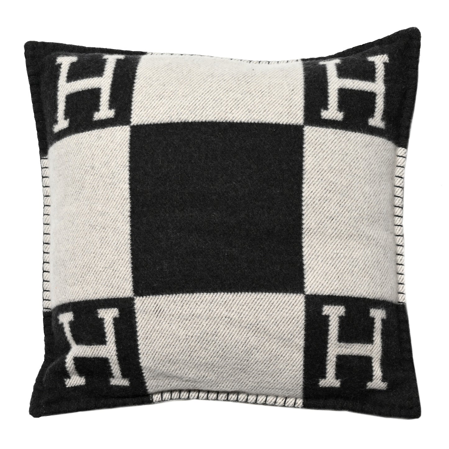 Wool Cashmere Avalon Pillow PM Ecru Gris Fonce