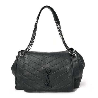 Saint Laurent Vintage Lambskin Chevron Monogram Medium Nolita Dark Smog 1 of 8