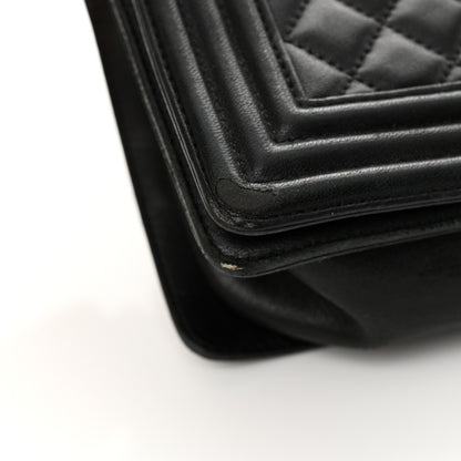 Chanel Lambskin Quilted Medium Boy Flap Black 19 of 20