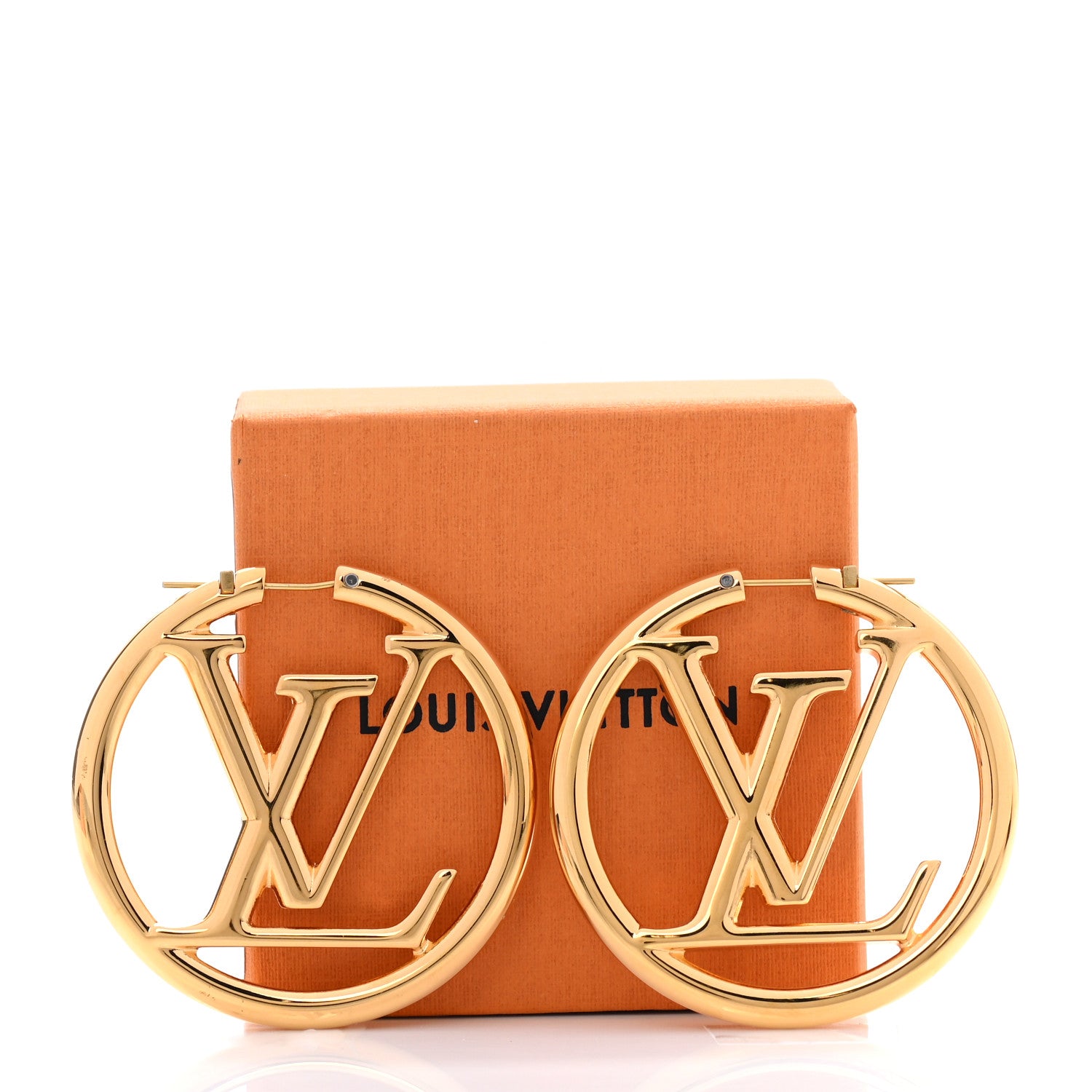 Louis Vuitton Metal Louise Hoop Earrings Gold 5 of 5