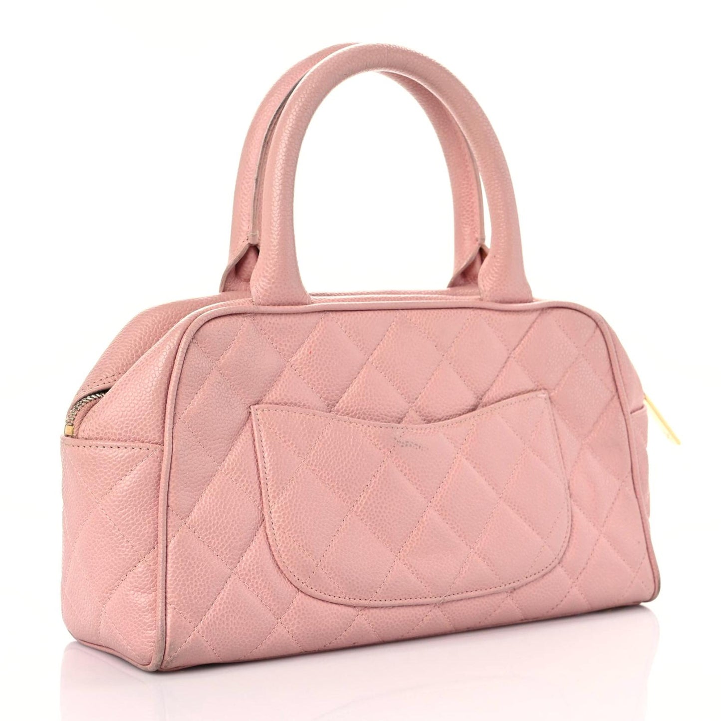 Caviar Quilted Small Bowler Pink