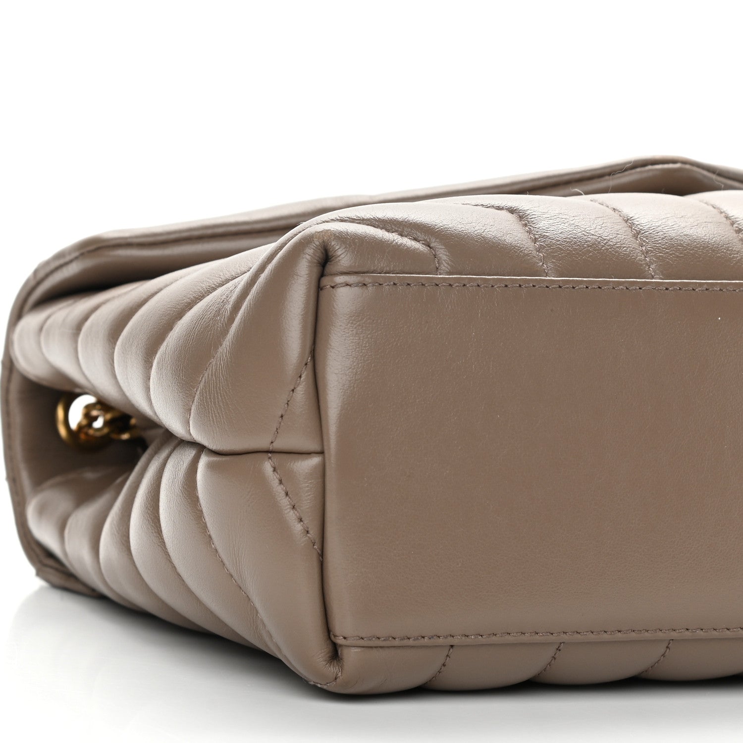 Saint Laurent Calfskin Y Quilted Monogram Small Loulou Chain Satchel Taupe 20 of 25