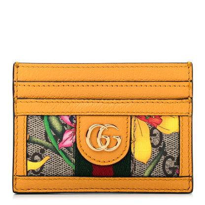 Gucci GG Supreme Monogram Flora Web Ophidia Card Holder Beige Multicolor Crop 1 of 6